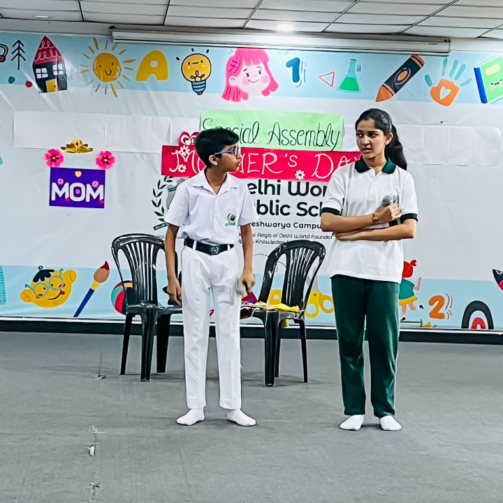 Delhi World Public School Grade 8 students brought joy and tears to the auditorium in a special assembly dedicated to Mother's Day